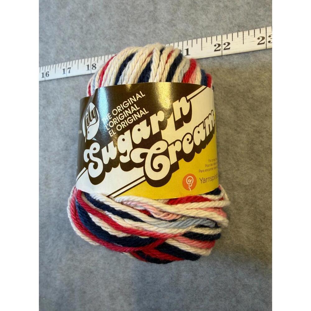 Lily Sugar 'n Cream 100% Cotton Yarn Red White Blue New